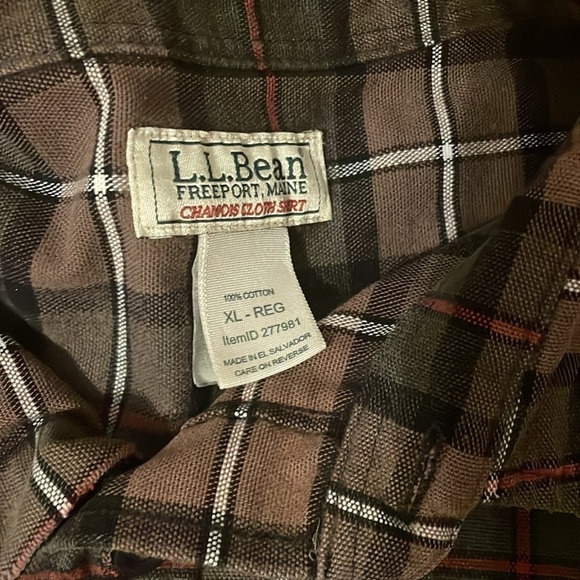 L.L. Bean 100% Cotton Brown Flannel Button Down Shirt Size XL - Picture 6 of 10